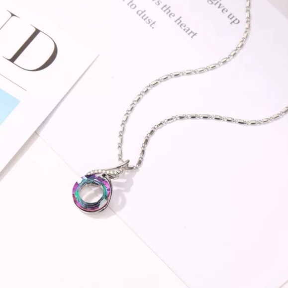 Australian Crystal Peacock Pendant Necklace - Picture 4 of 5